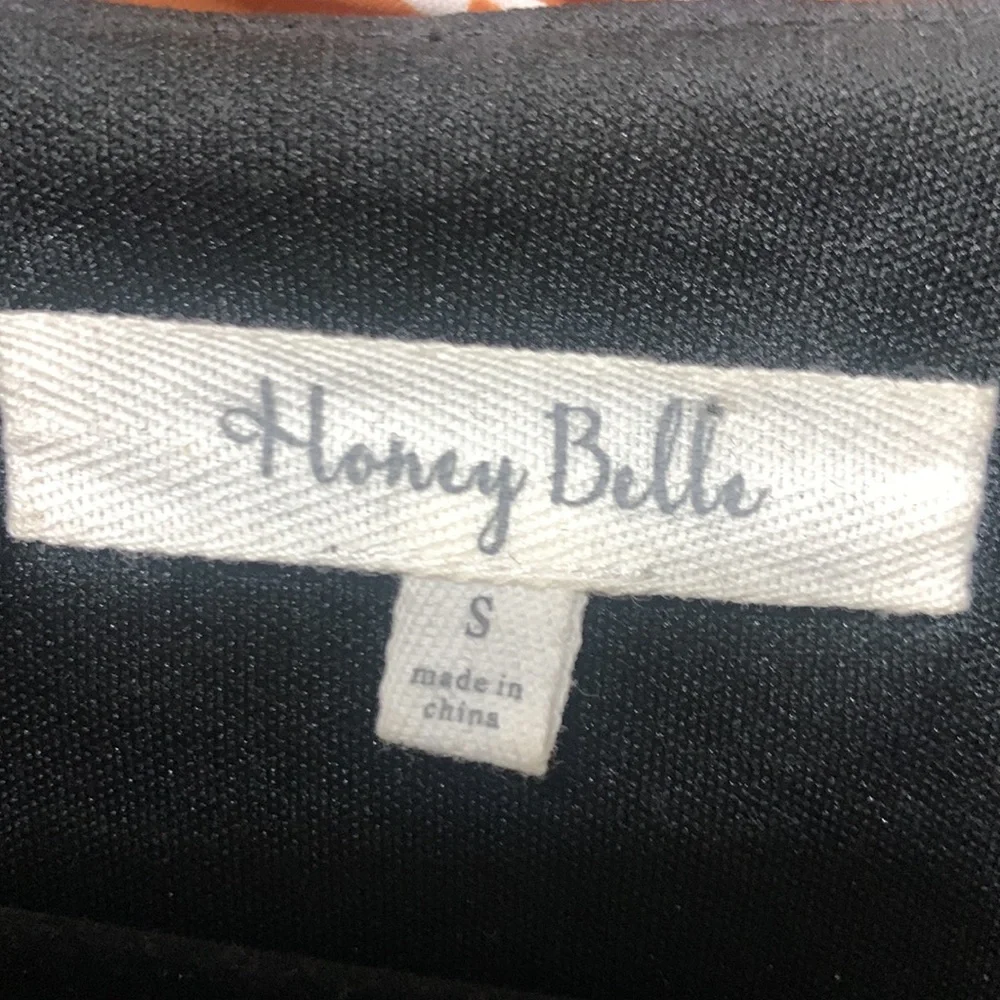 Honey Belle black floral, long sleeve, velvet romper - Picture 3 of 3